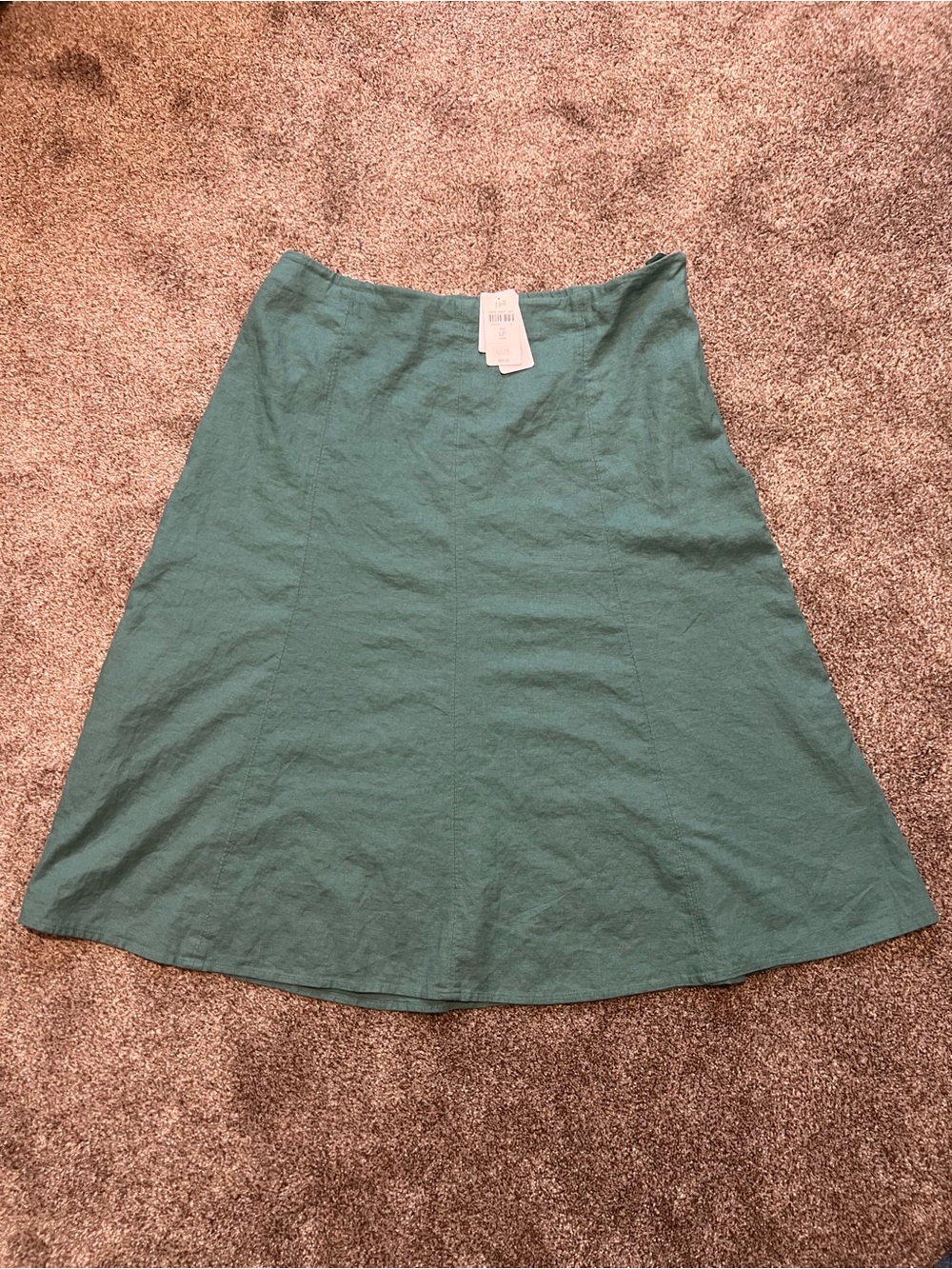 J. Jill Linen Teal A-Line Women's Skirt, Petite Large
